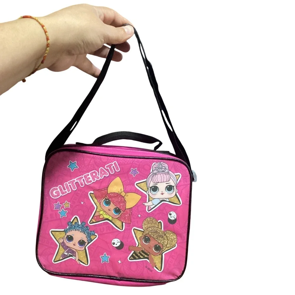LOL Surprise Glitterati Lunch Box Kids Pink Insulated 5 dolls + accessories lot